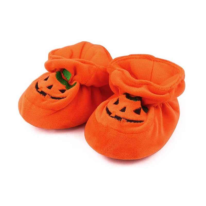 ESTAMICO Newborn Baby Boots Infant Boys Girls Halloween Pumpkin Bootie Soft Soles Infant Crib Shoes, 0-3 Months - Image 3
